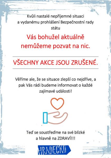 ZRUŠENÍ VŠECH AKCÍ