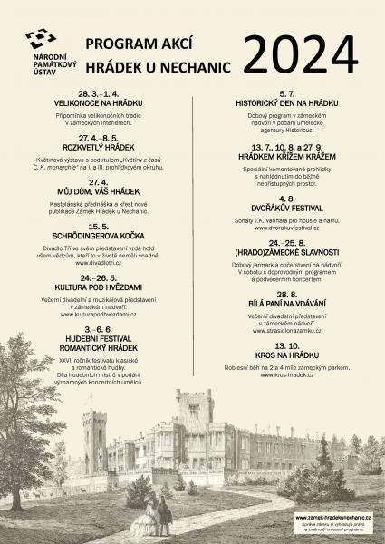 Program akcí na zámku Hrádek u Nechanic 2024