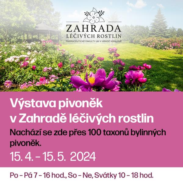 Výstava pivoněk v Zahradě léčivých rostlin