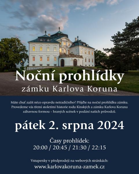 Noční prohlídky na zámku Karlova Koruna