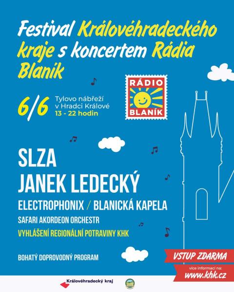 Festival Královéhradeckého kraje s koncertem rádia Blaník