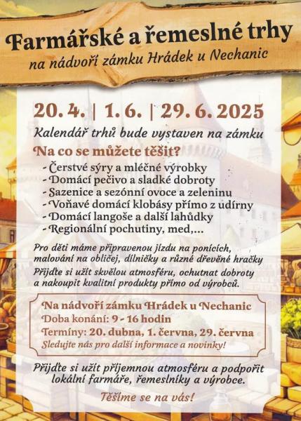 Farmářské trhy na zámku Hrádek u Nechanic