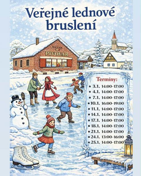 Veřejné lednové bruslení v Mžanech