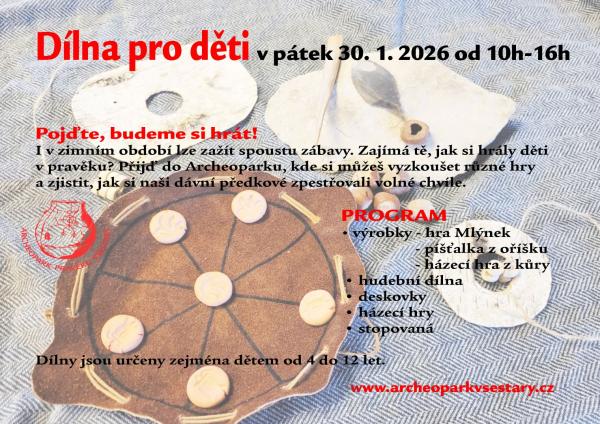 Dílnička pro děti v Archeoparku Všestary