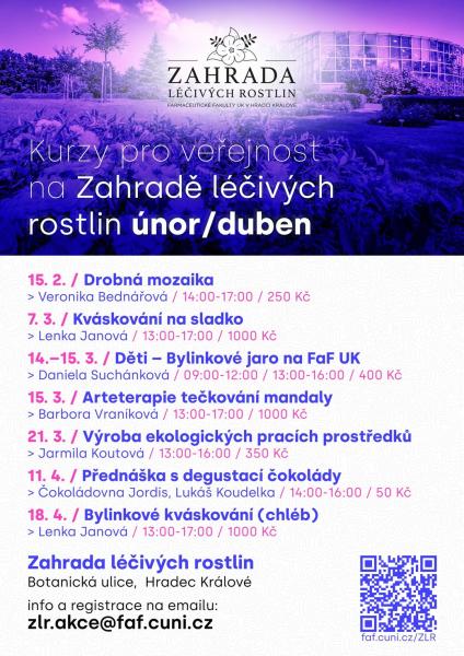 Kurzy pro veřejnost na Zahradě léčivých rostlin
