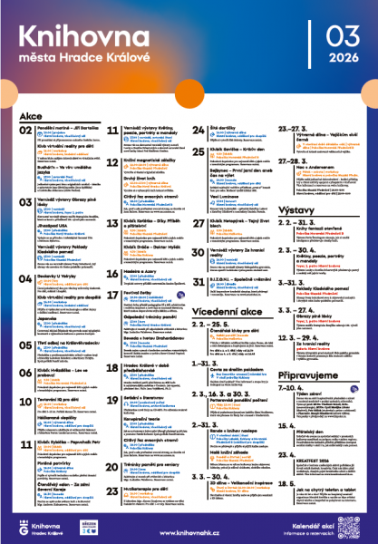 Program Knihovny města Hradce Králové na březen 2026