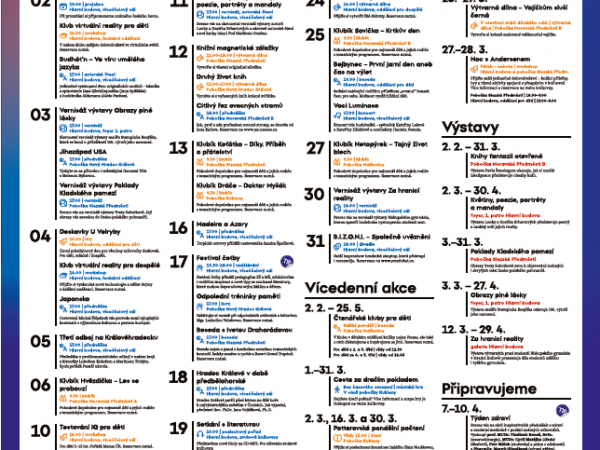 Program Knihovny města Hradce Králové na březen 2026