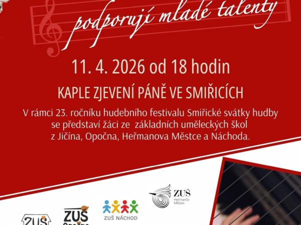 Smiřické svátky hudby - podporují mladé talenty