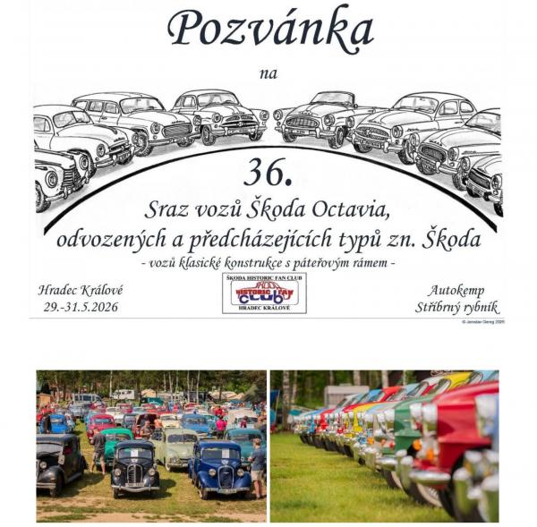 36. Sraz vozů Škoda Octavia - odvozených a předcházejících typů zn. Škoda