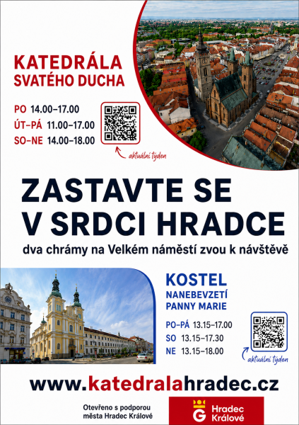 Chrámy na Velkém náměstí v Hradci Králové zvou k návštěvě