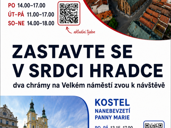 Chrámy na Velkém náměstí v Hradci Králové zvou k návštěvě